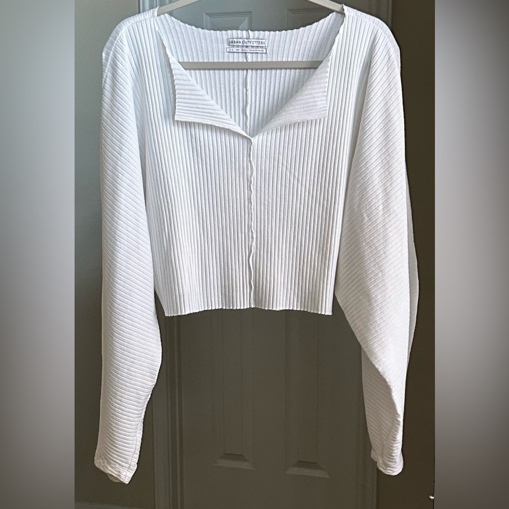 Urban Outfitters White Ribbed Crop Top